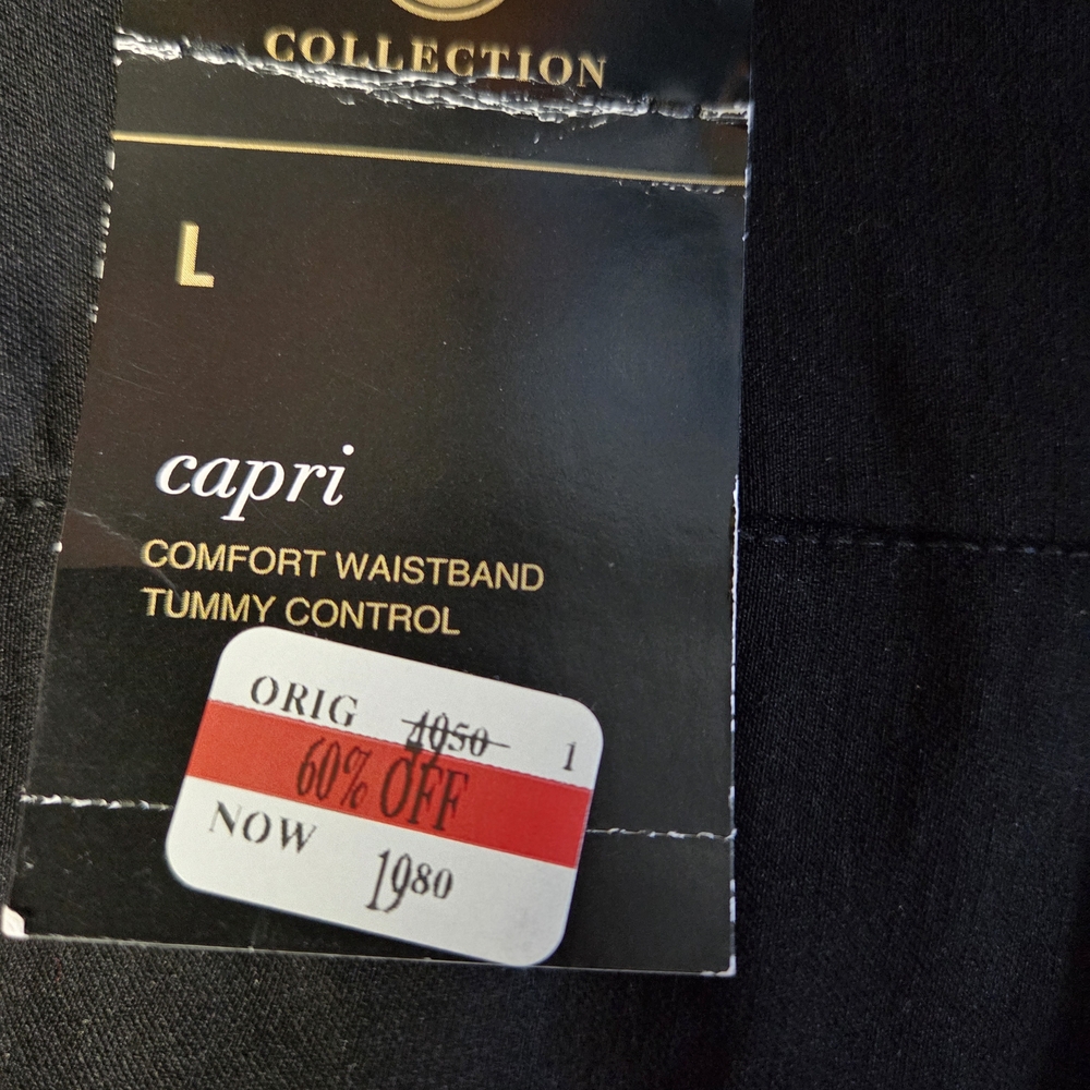 JM Collection Black Womens Capris - Picture 2 of 2